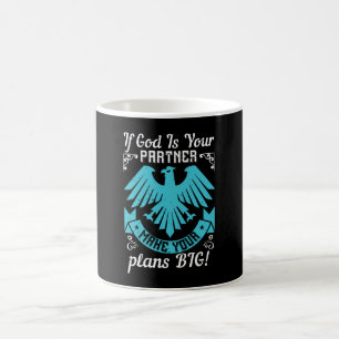 Caneca De Café Religião - Se Deus É Seu Parceiro, Faça Planos