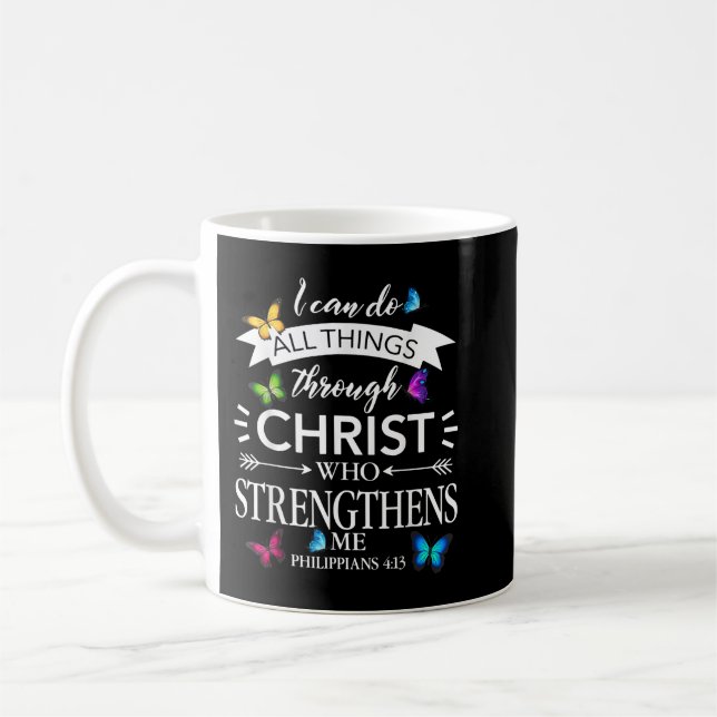 Caneca De Café Religious I Can Do All Things Through Christ Butte (Esquerda)