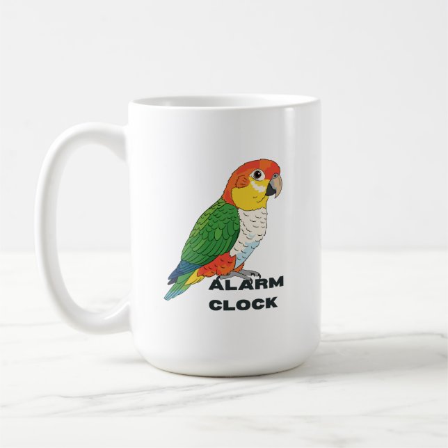 Caneca De Café Relógio Alarme Sun Conure –  (Esquerda)