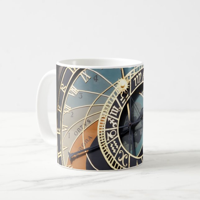 Caneca De Café Relógio Astronômico Em Praque (Frente Esquerda)