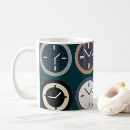 Caneca De Café Relógio Colorido Padrão Relojoeiro Horologista