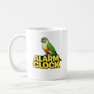 Caneca De Café Relógio de Alarme Conure de Bochecha Verde
