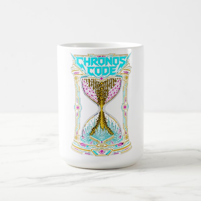 Caneca De Café Relógio de Areia Chronos Code Cyberpunk Gráfico T- (Centro)