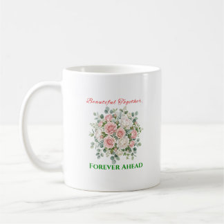 Caneca De Café Relógio de Noiva com Flores Elegantes