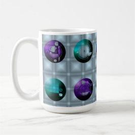 Caneca De Café Relógio de parede com padrão geométrico abstrato