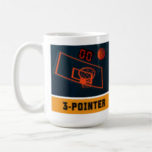 Caneca De Café Relógio de três pontos de basquete zero
