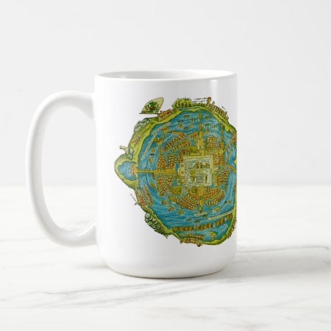 Caneca De Café Relógio do Mapa de Tenochtitlan (Esquerda)