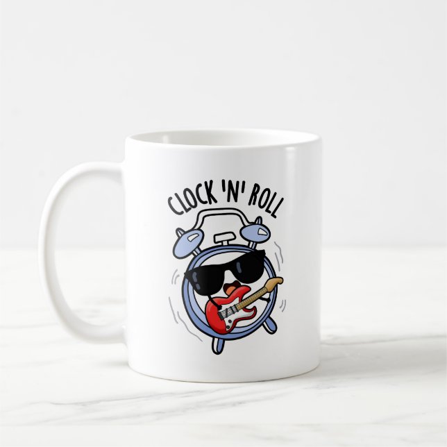Caneca De Café Relógio E Rolar Pedra Engraçado (Esquerda)