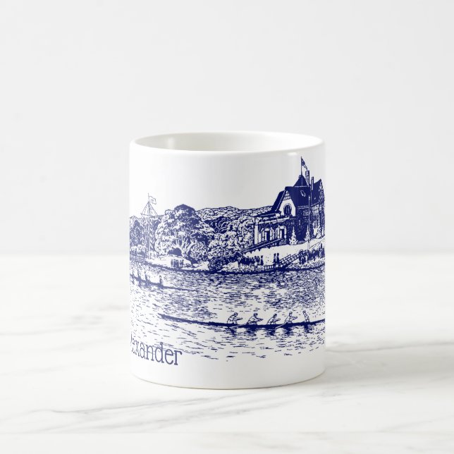 Caneca De Café Remadores da Tripulação Correm Com o Azul da Casa  (Centro)