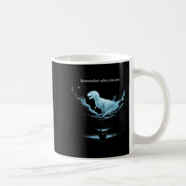 Caneca De Café Remember Who Are You Dinosaur Chicken Meme Evoluti (Direita)