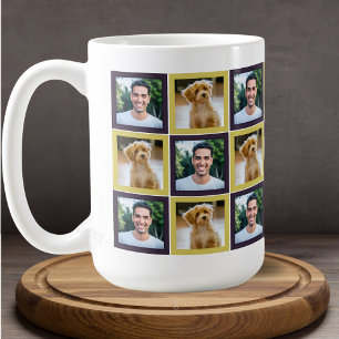 Caneca De Café Remendo de Fotos de Animais de Estimação em Praças
