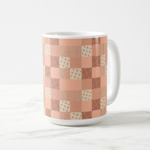Caneca De Café Remendo Rosa Retro