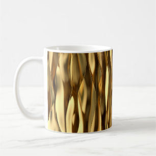 Caneca De Café Remetente 3D da Onda do ouro.
