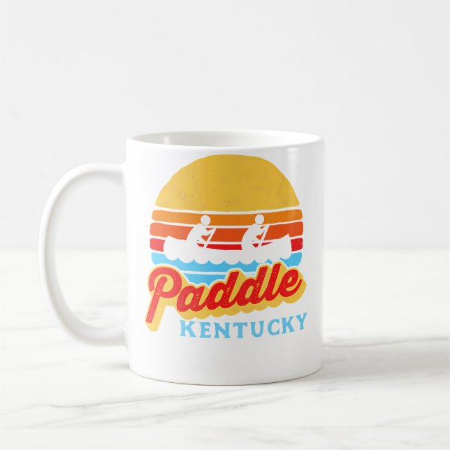 Caneca De Café Remo Antigo Kentucky Canoagem Sol Retro Flutuador (Esquerda)
