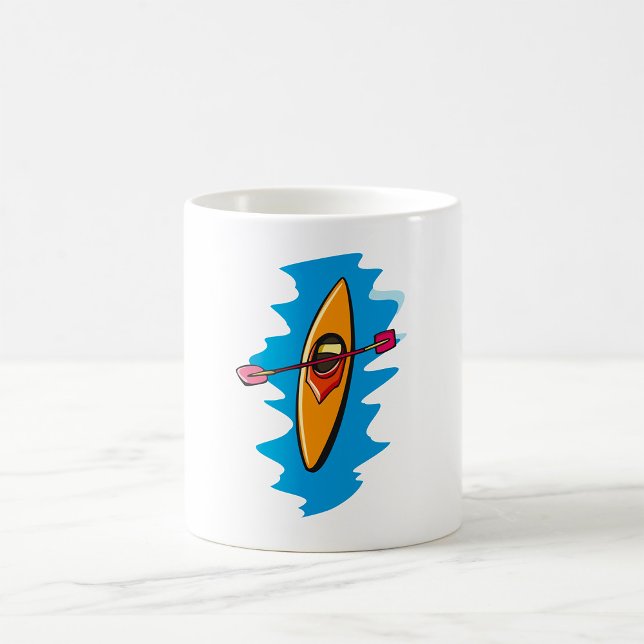 Caneca De Café Remo de Caiaque Esporte Aquático (Criador carregado)