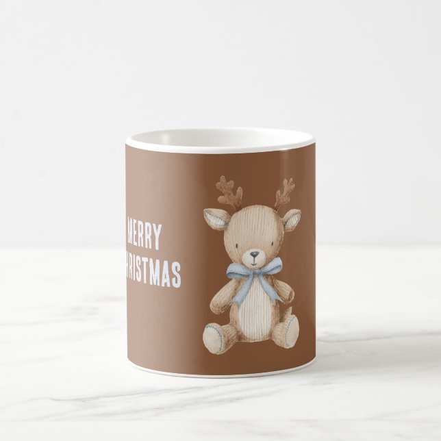 Caneca De Café Rena Azul Creme de Natal (Centro)