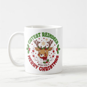 Caneca De Café Rena Bonita Deseja a Você um Feliz Natal
