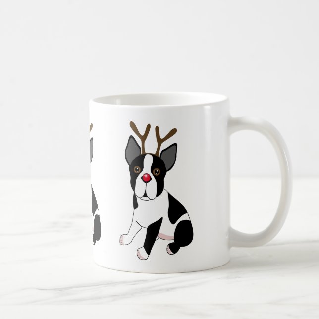 Caneca De Café Rena de Boston Terrier (Direita)