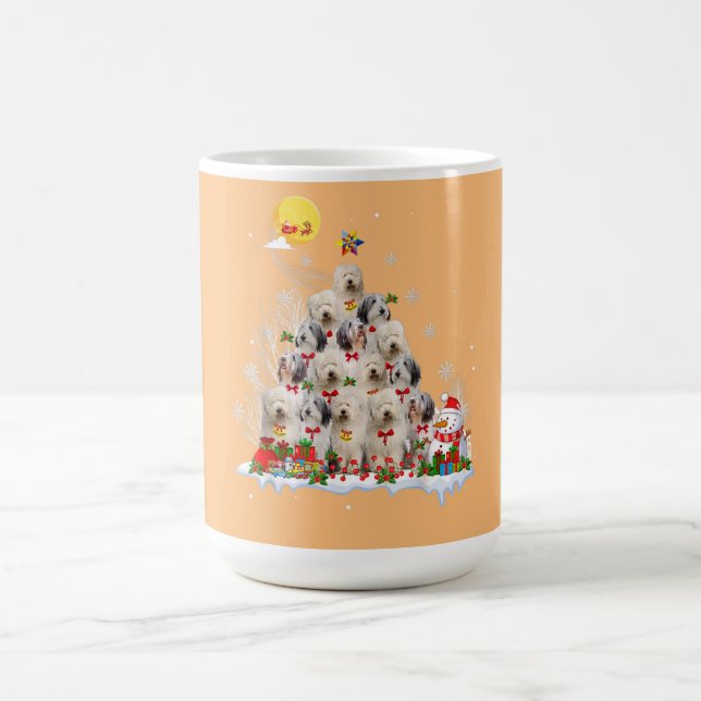 Caneca De Café Rena de Cachorro de Ovelha Inglês Pine Natal (Centro)