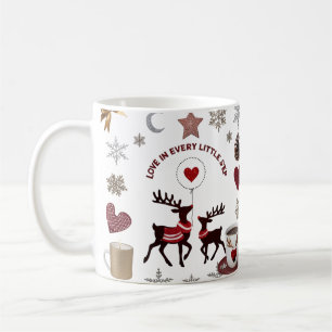 Caneca De Café Rena de Luxo Mamãe e Bebê "Amor em Cada Pequeno