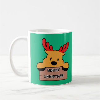 Caneca De Café Rena de Natal de Desenho Animado Fofa