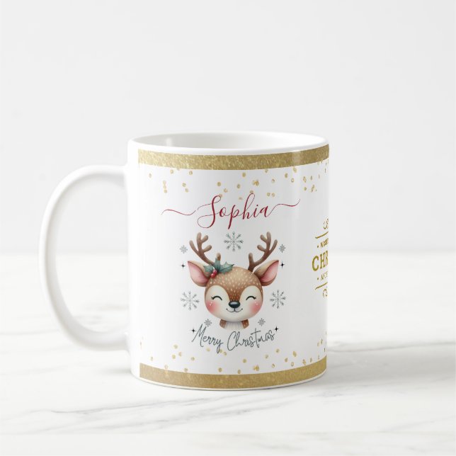 Caneca De Café Rena de Natal Face Presentes de Feriado (Esquerda)