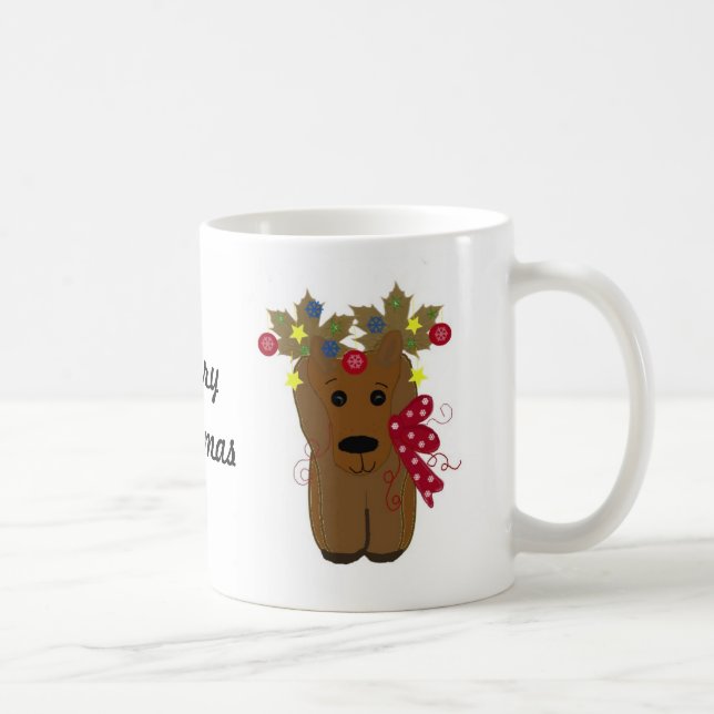 Caneca De Café Rena de Natal Fofa (Direita)