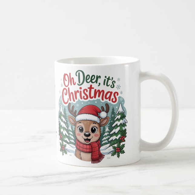 Caneca De Café Rena de Natal nome personalizado (Direita)