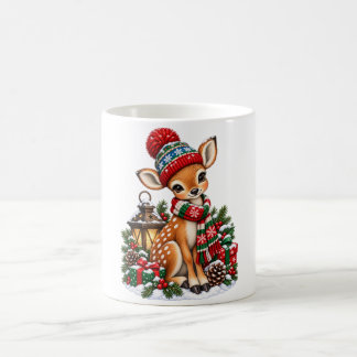 Caneca De Café Rena de Natal Vintage Retrô Férias de Inverno