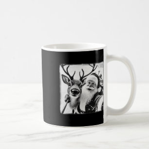 Caneca De Café Rena divertida selfie Natal Papai Noel Natal C