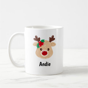 Caneca De Café Rena Personalizada Rosto Presente Mug
