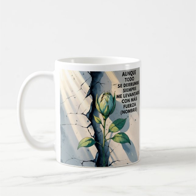 Caneca De Café Renacer Emocional – Regalo Personalizado (NOMBRE) (Esquerda)