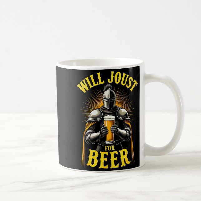 Caneca De Café Renaissance Medieval Knight Will Joust For Beer  (Direita)