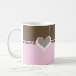 Caneca De Café Renda Rosa e Chocolate