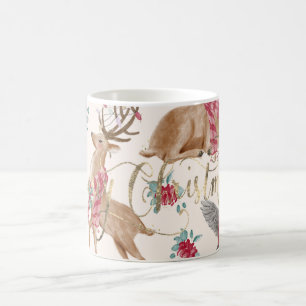 Caneca De Café Reninhas Adoráveis, Pássaros, Flores