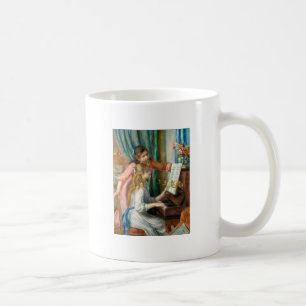 Caneca De Café Renoir Girls no Piano Impressionismo Pintura