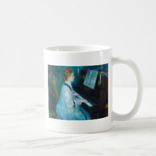 Caneca De Café Renoir Mulher Impressionista do Piano Vintage