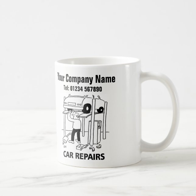 Caneca De Café Reparações Mecânicas De Carros De Garagem (Direita)