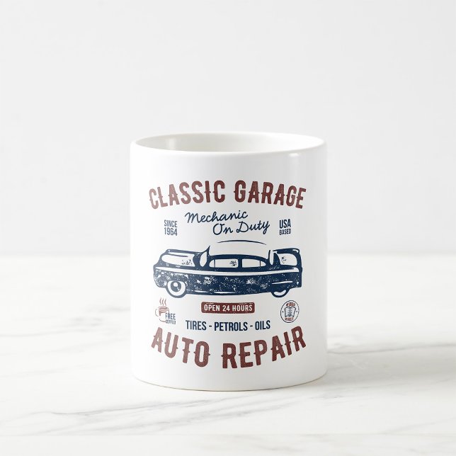Caneca De Café Reparo Automático de Garagem Clássica (Criador carregado)