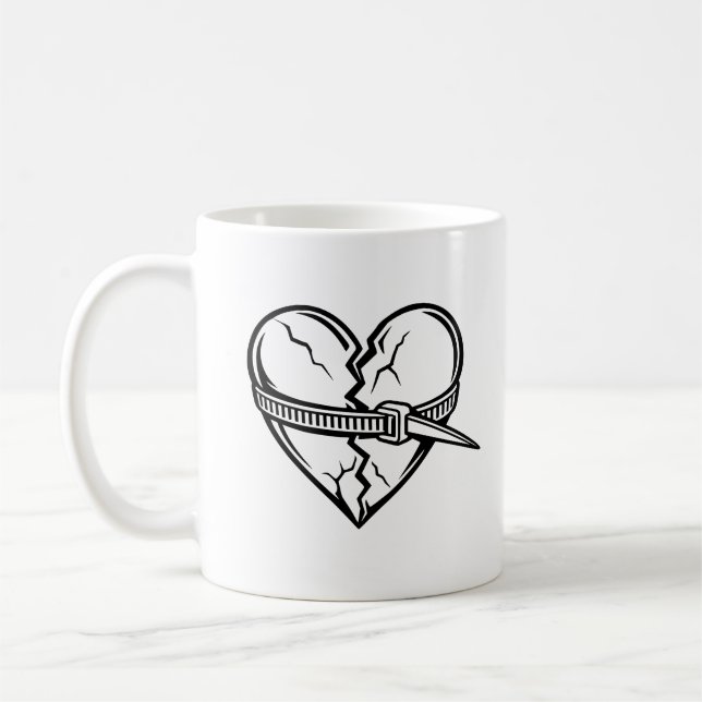 Caneca De Café Reparo de Coração Quebrado (Esquerda)