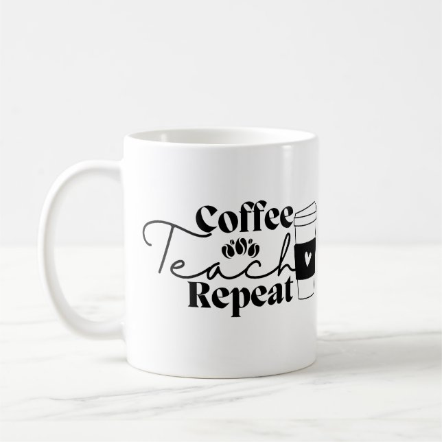 Caneca De Café Repetição de Ensino de Café (Esquerda)