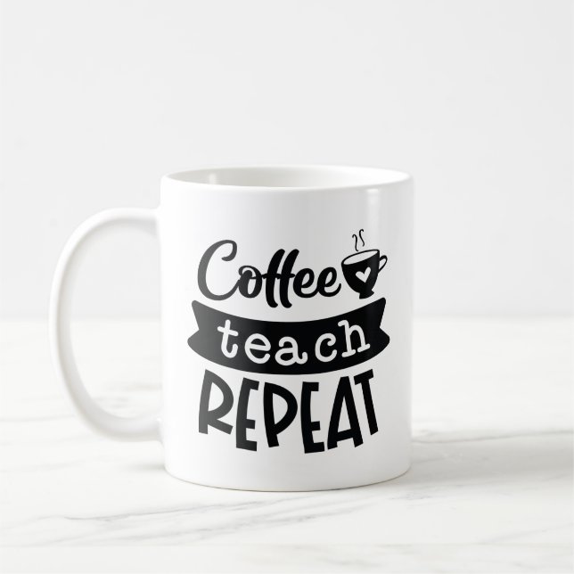 Caneca De Café Repetição de Ensino de Café (Esquerda)