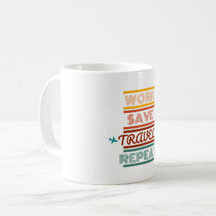 Caneca De Café Repetição de salvamento de Viagem de trabalho - Ad
