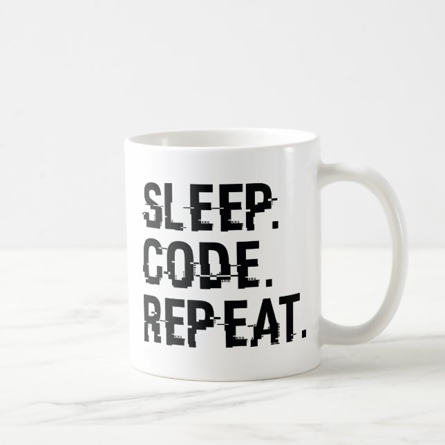 Caneca De Café Repetir Código de Repouso (Direita)
