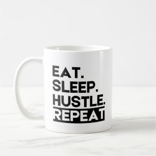 Caneca De Café Repetir o hustle de latência - Motivação