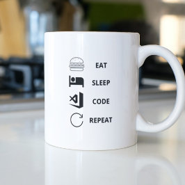 Caneca De Café Repetir Programadores Funy De Código De Suspensão