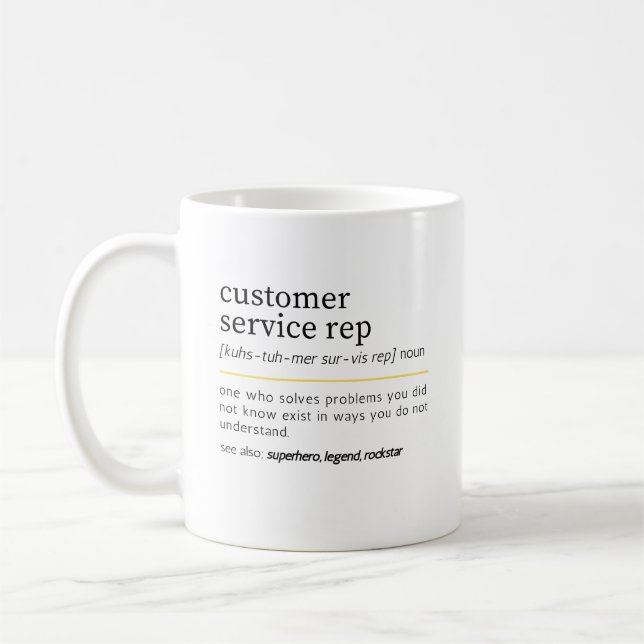 Caneca De Café Representante de Atendimento ao Cliente substantiv (Esquerda)