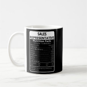 Caneca De Café Representativo de Vendas Nutrição Fatos Sarcástico