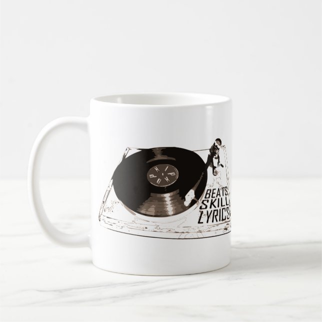 CANECA DE CAFÉ REPRODUTOR DE REGISTRO DE LETRAS DE CAPACIDADE BAT (Esquerda)