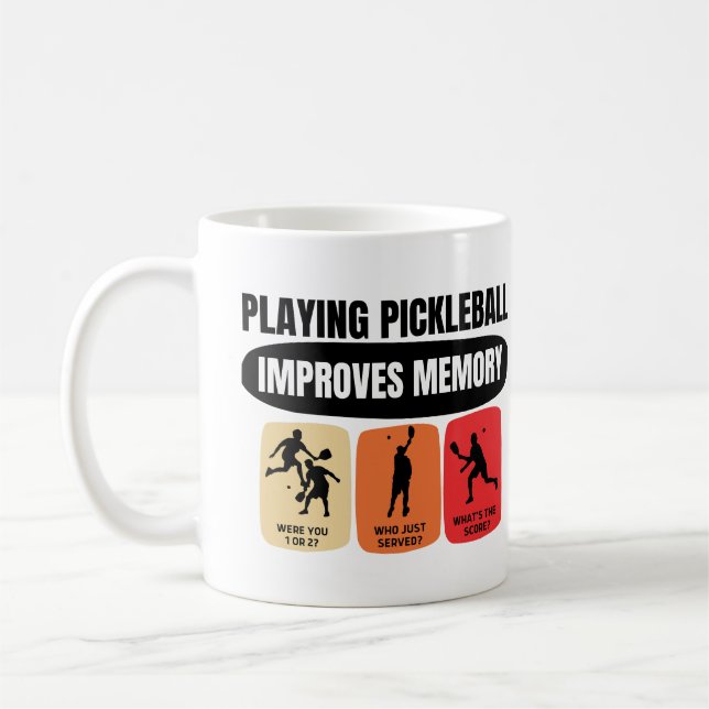 Caneca De Café Reproduzir o Pickleball melhora a memória (Esquerda)